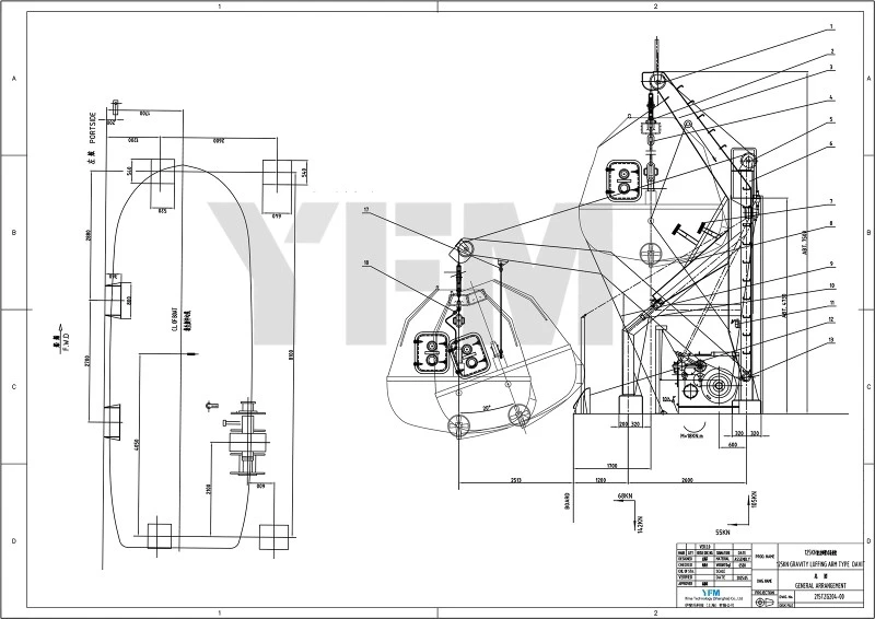 gravity davit system drawing gravity davit system drawing